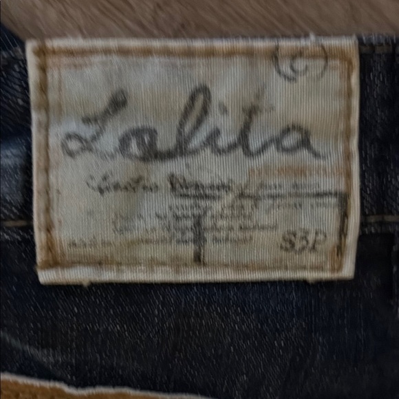 Lolita Blue Flare Wide Leg Jeans with Vintage Wash - Picture 3 of 4